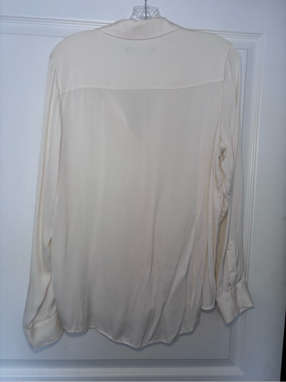 Quince Cream Long-Sleeve Button-Down Shirt silk - Picture 6 of 6